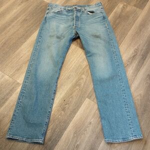 Levi's 501 Distressed Oil Stained Work Wear Jeans Levi Strauss Button Fly 36 32